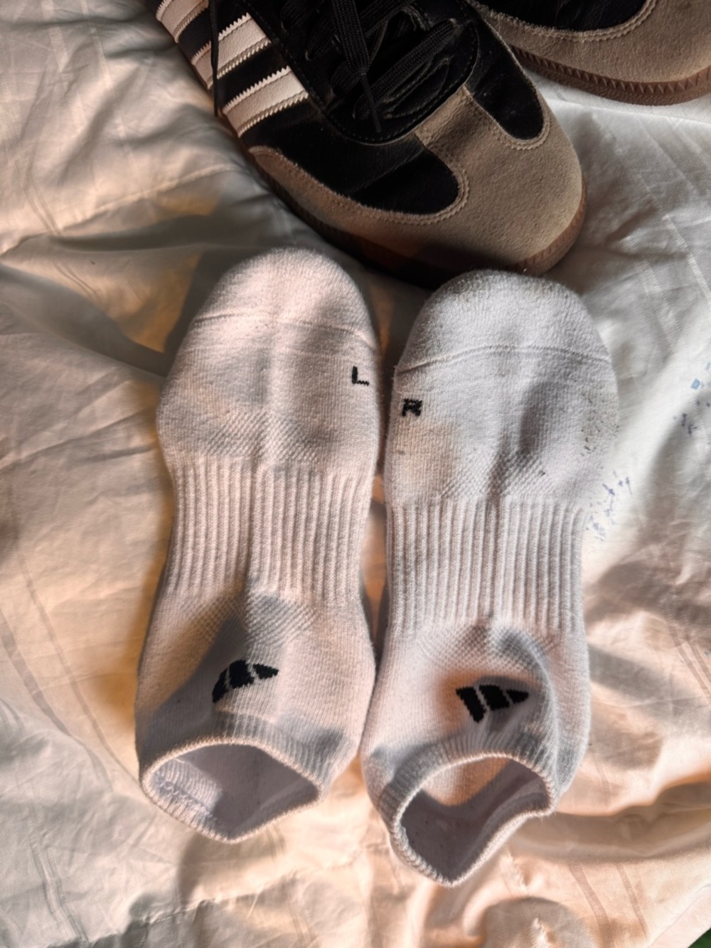 adidas White Low-Cut Athletic No-Show Socks